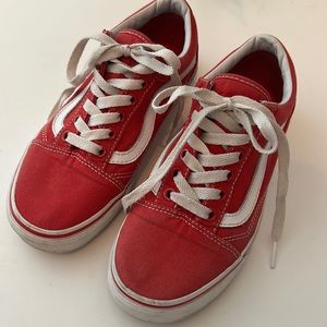 Vans, old skool, racing, red and true white low top sneakers
